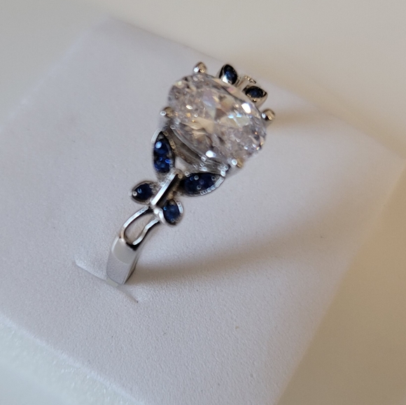 Sterling Silver Double Butterfly Clear CZ Ring - Picture 3 of 3